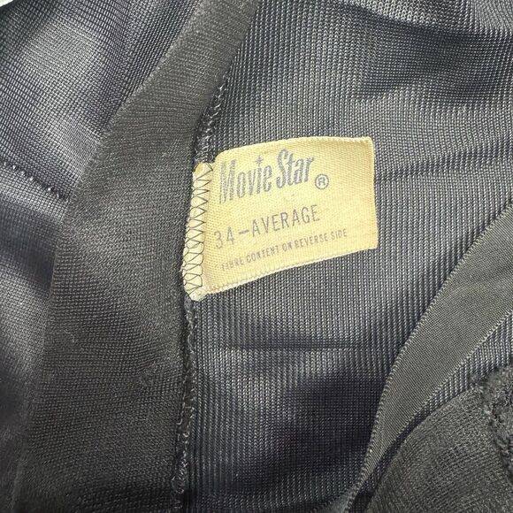 VTG 60s Movie Star Nylon Black Whimsygoth Slip Dress w Lace Ruffles, Sz. S - Picture 8 of 13